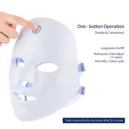 7-Color LED Red Light Therapy Face & Neck Mask — Anti-Aging Glow Treatment